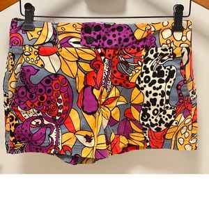 Nanette Lepore Multicolor Cotton Button Tab Shorts